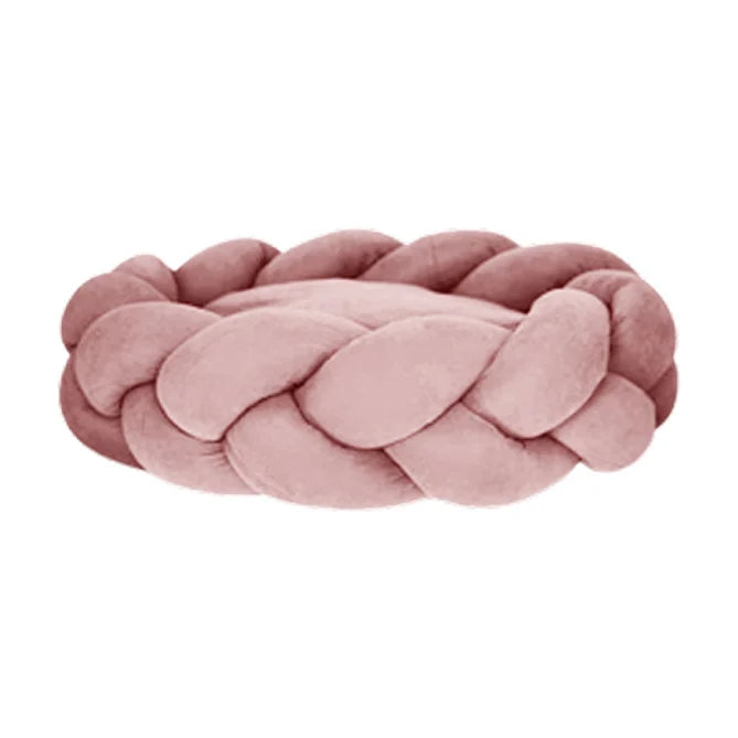 GOO-EEZ Suede Braided Round Bed, Pink