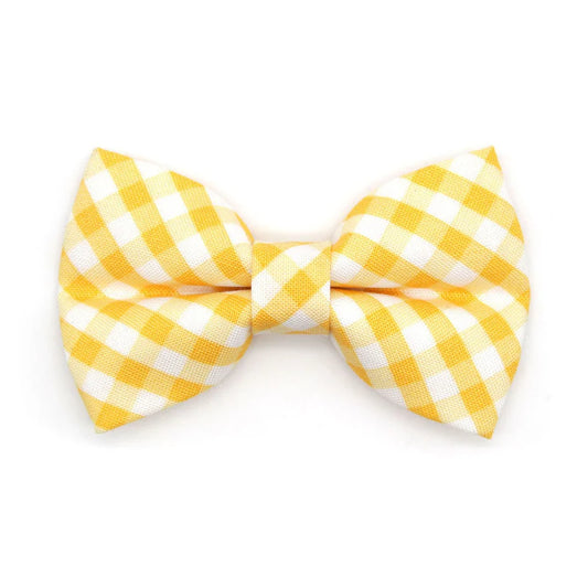 MADE BY CLEO Gingham Yellow Bow Tie