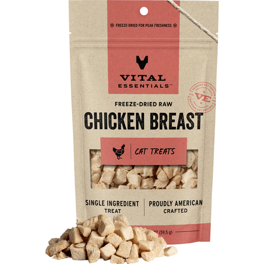 VITAL ESSENTIALS Freeze-Dried Chicken Breast Treats, 59.5g (2.1oz)