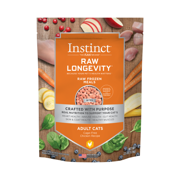INSTINCT Raw Longevity Adult Frozen Chicken Bites, 1.1kg (2.5lbs)