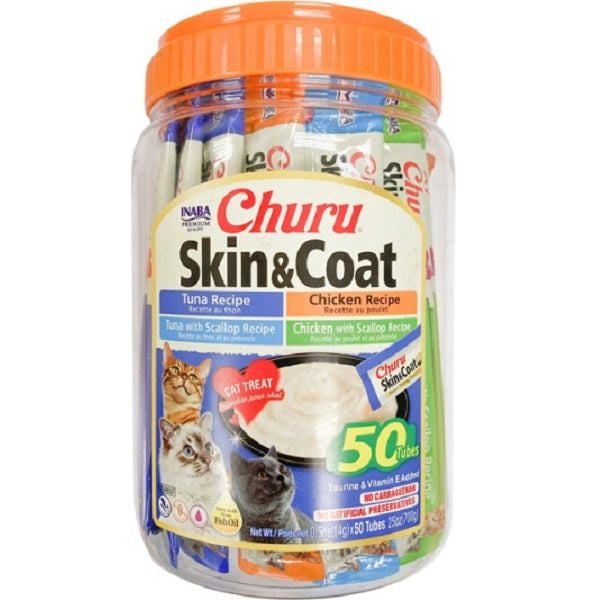 INABA Churu Skin & Coat Variety Jug, 50 pack