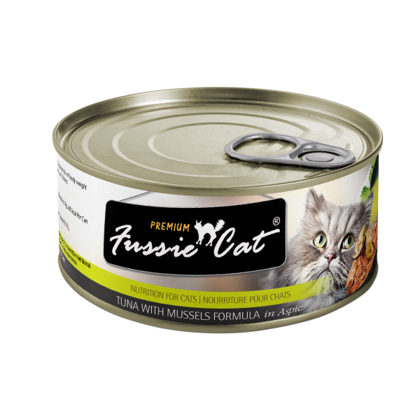 FUSSIE CAT Premium Tuna w/Mussels in Aspic, 80g (2.8oz)