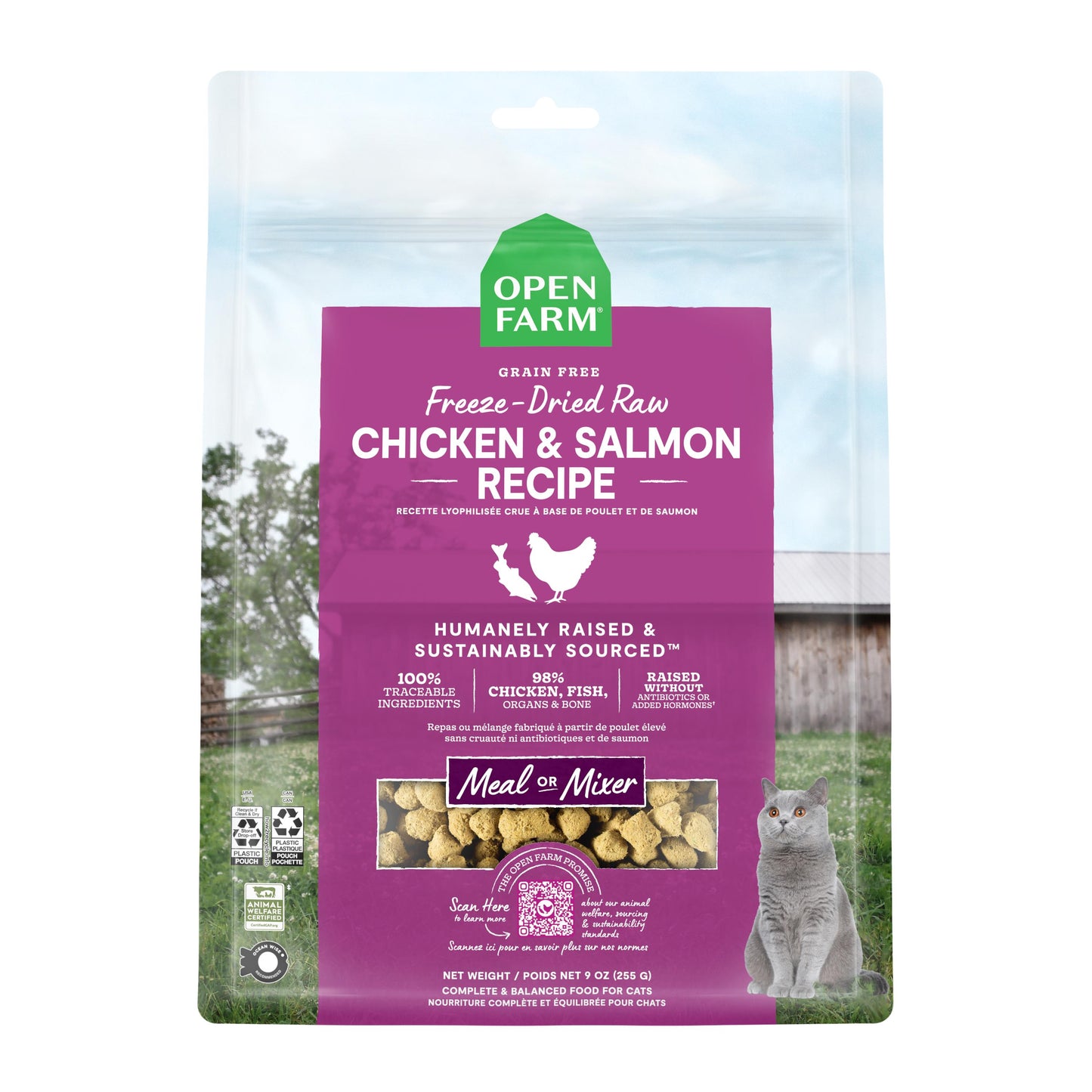 OPEN FARM Freeze-Dried Raw Chicken & Salmon Morsels, 99g (3.5oz)