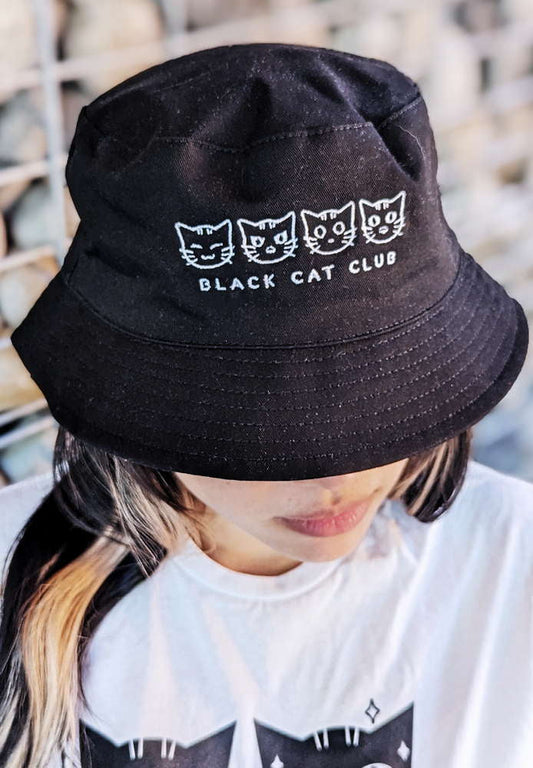 MAOFRIENDS Black Cat Club Reversible Bucket Hat