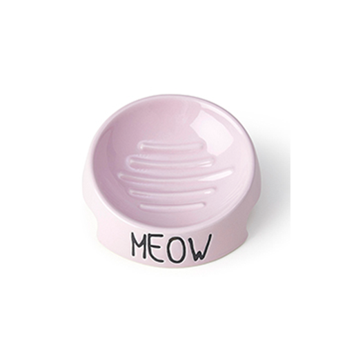 PETRAGEOUS "Meow" Inverted 5" Bowl, Pink