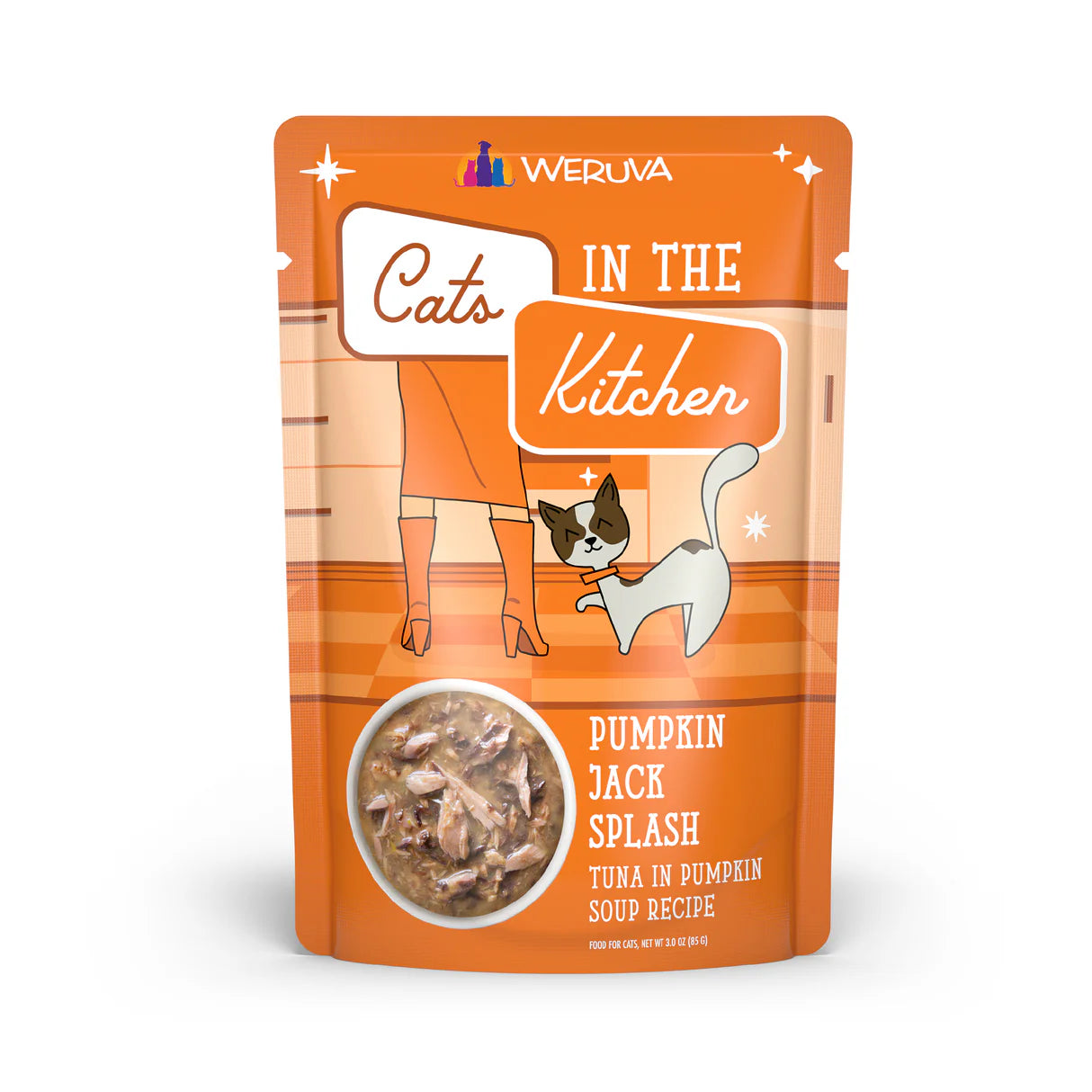 CATS IN THE KITCHEN Pumpkin Jack Splash Tuna in Pumpkin Soup Pouch, 85g (3oz)