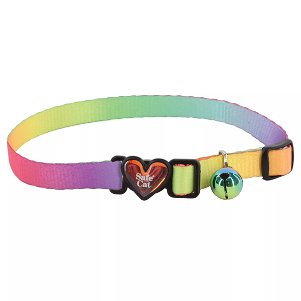 COASTAL Safe Cat Heartbreaker Collar, Pastel Rainbow