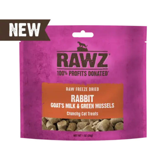 RAWZ Rabbit w/Goat's Milk & Green Mussels Freeze Dried Treat, 28g (1oz)