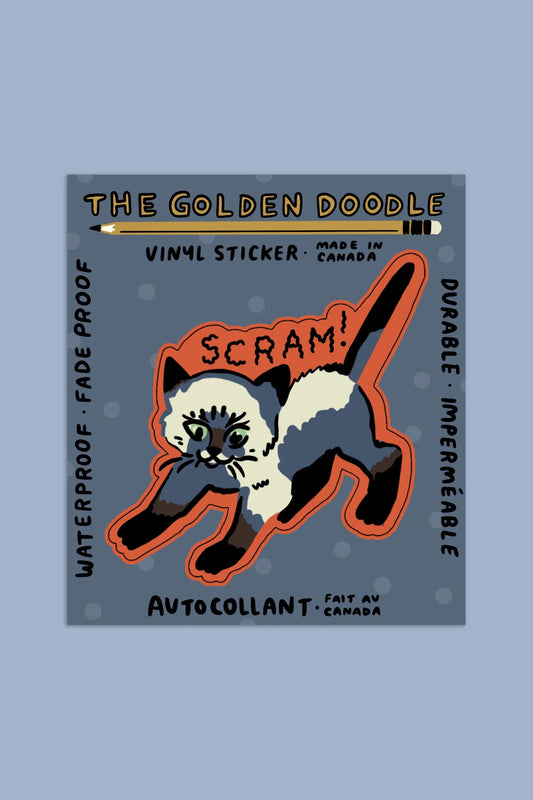 THE GOLDEN DOODLE Scram! Vinyl Sticker