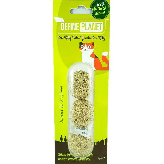 DEFINE PLANET Silver Vine & Catnip Active Balls, 3ct