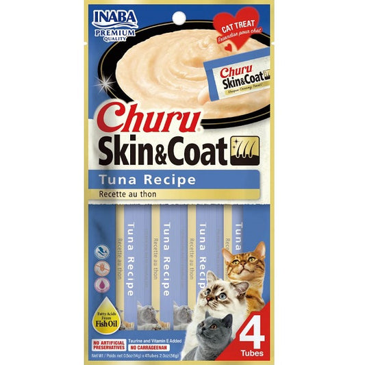 INABA Churu Puree  Skin & Coat 4pk, Tuna