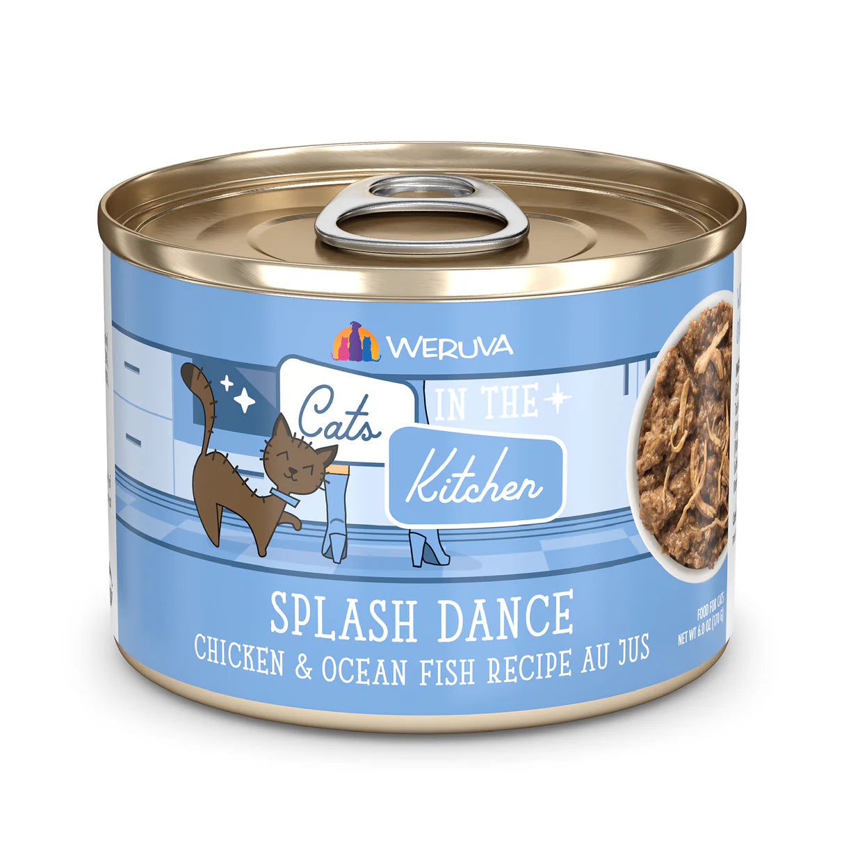 CATS IN THE KITCHEN Splash Dance Chicken and Ocean Fish Au Jus, 170g (6oz),