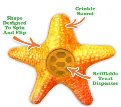 MEOWIJUANA Knock 'n' Nibble Refillable Starfish Treat Dispenser