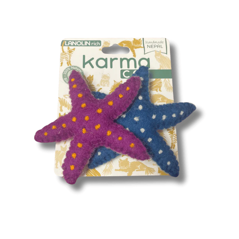 KARMA CAT Felted Wool Starfish, 2pk
