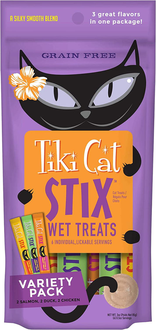 TIKI CAT Stix Variety Pack, 85g (6 x .5oz servings)