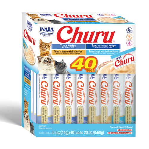 INABA Churu Puree Tuna Variety Box, 40pk