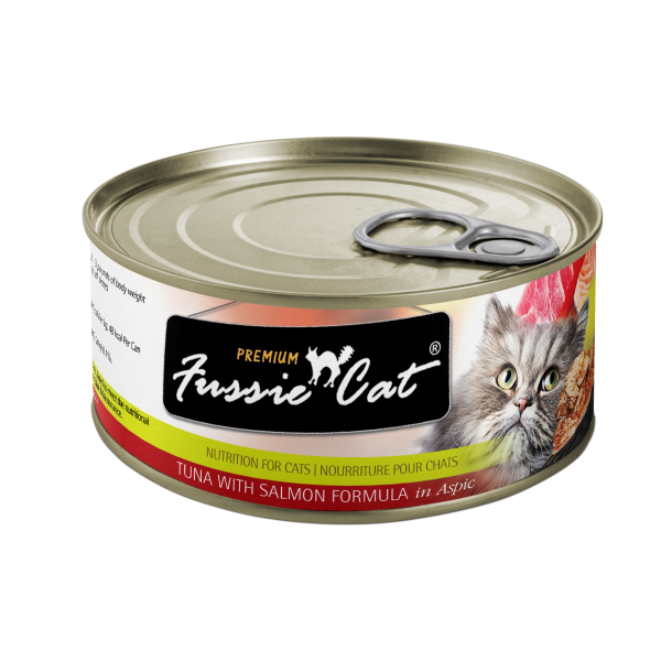 FUSSIE CAT Premium Tuna w/Salmon in Aspic, 80g (2.8oz)