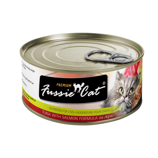 FUSSIE CAT Premium Tuna w/Salmon in Aspic, 80g (2.8oz)