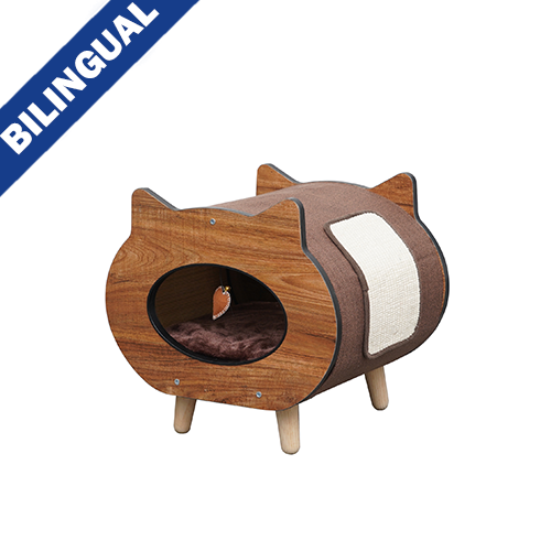 PETPALS Kitty Tunnel House Cat Shaped Bed