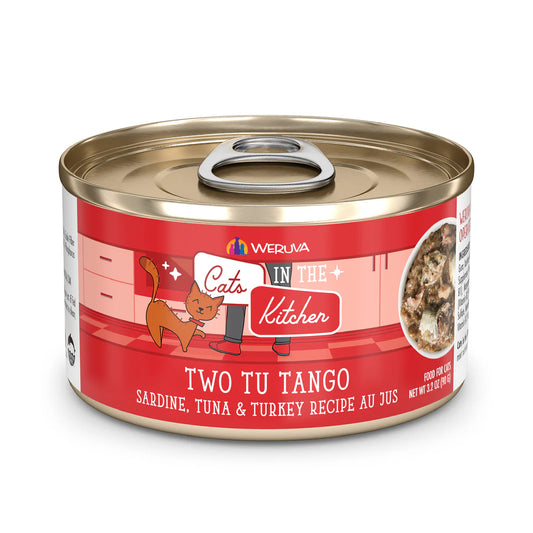 CATS IN THE KITCHEN Two Tu Tango Sardine, Tuna and Turkey Au Jus, 90g (3.2oz)