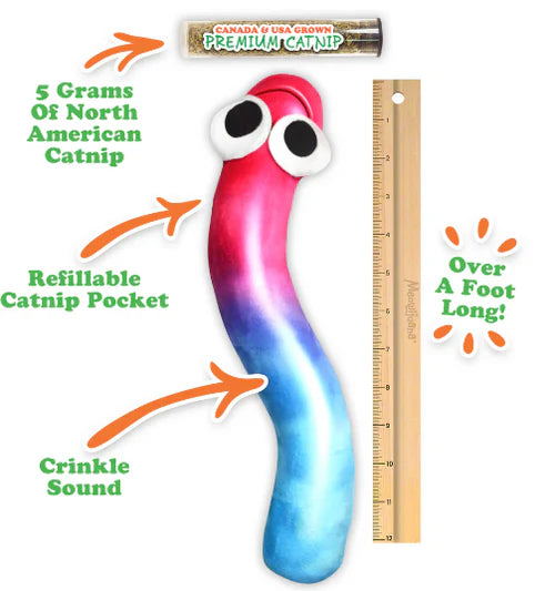 MEOWIJUANA Get Kickin' Pink/Blue Worm Kicker