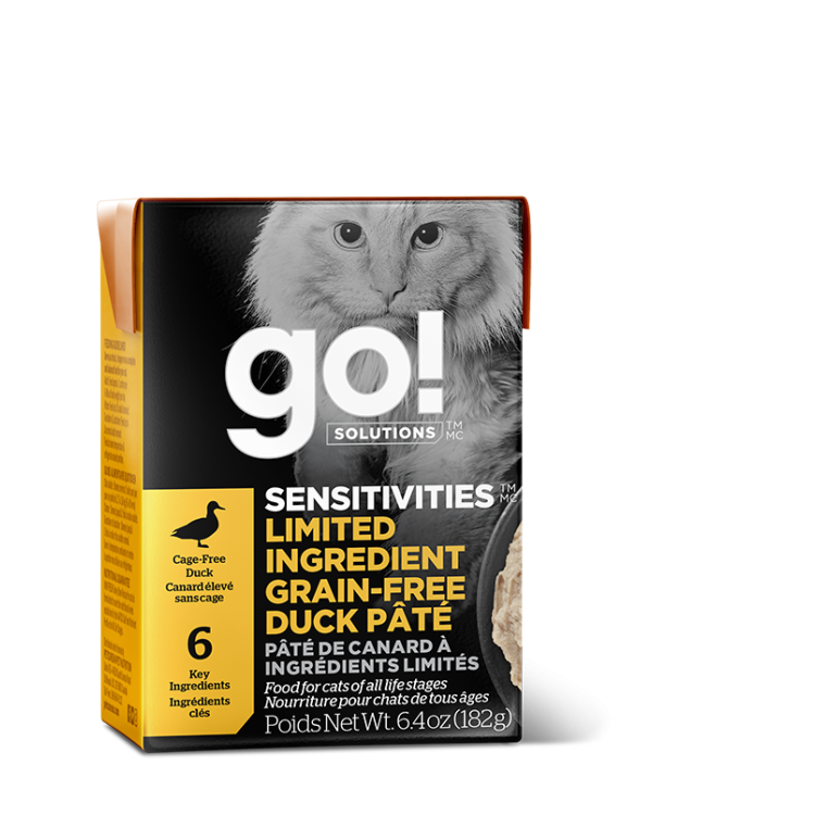 PETCUREAN GO! SOLUTIONS Sensitivities: Limited Ingredient Duck Pâté Tetra, 182g (6.4oz)