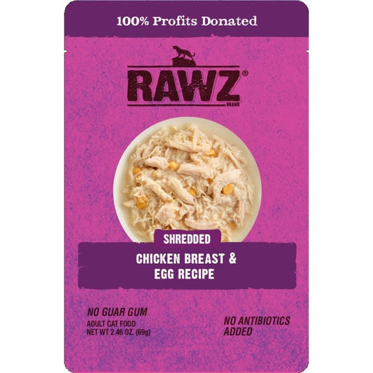 RAWZ Shredded: Chicken Breast and Egg Pouch, 69g  (2.4oz)