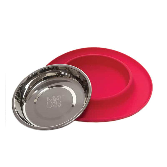 MESSY CATS Silicone Feeder, Red