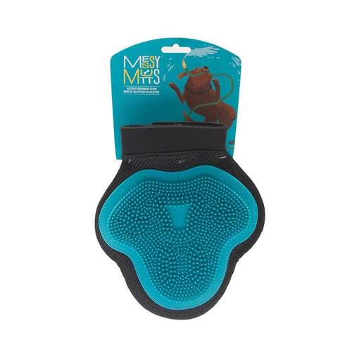 MESSY CATS Large Blue Silicone Grooming Glove