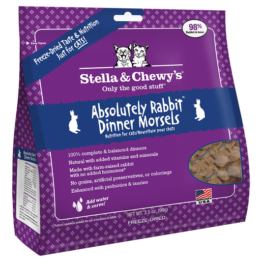 STELLA & CHEWY'S Freeze-Dried Dinner Morsels Absolutely Rabbit Morsels, 99g (3.5oz)