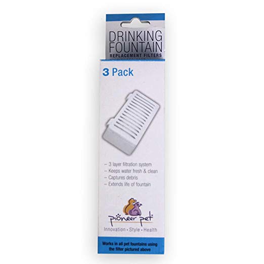 PIONEER PET Drinking Fountain T-Shaped Filters, 3 pack