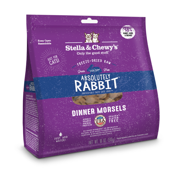 STELLA & CHEWY'S Freeze-Dried Dinner Morsels Absolutely Rabbit Morsels, 510g (18oz)