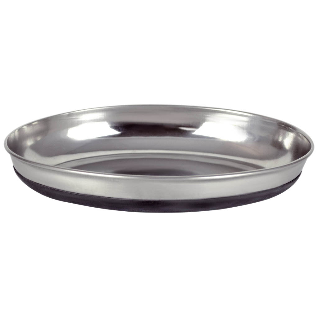 OUR PET'S Rubber Bonded Stainless Steel Oval Dish, 10oz