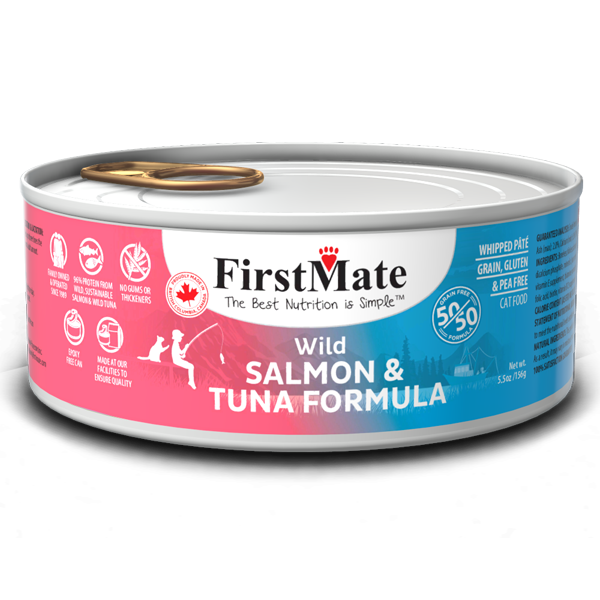 FIRSTMATE 50/50: Wild Pacific Salmon and Wild Tuna, 156g (5.5oz)