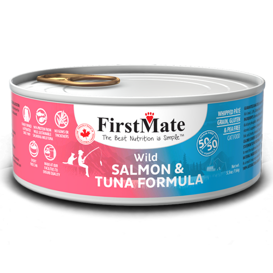 FIRSTMATE 50/50: Wild Pacific Salmon and Wild Tuna, 156g (5.5oz)