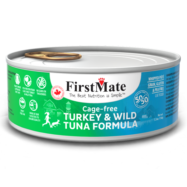 FIRSTMATE 50/50: Cage-Free Turkey and Wild Tuna, 156g (5.5oz)