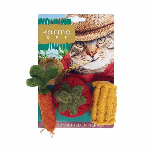 KARMA CAT Felted Wool Veggies Toy, 2pk