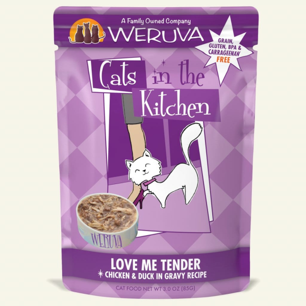 CATS IN THE KITCHEN Love Me Tender Chicken and Duck in Gravy Pouch, 85g (3oz)
