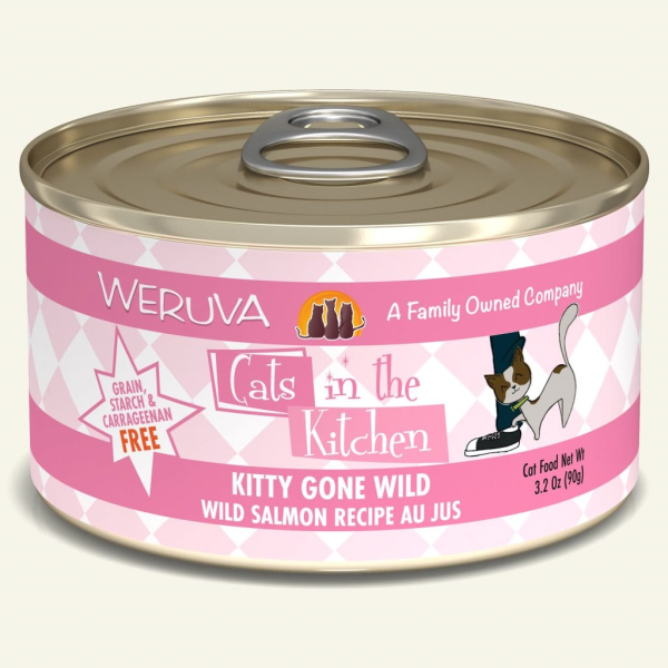CATS IN THE KITCHEN Kitty Gone Wild Salmon Au Jus, 90g (3.2oz)