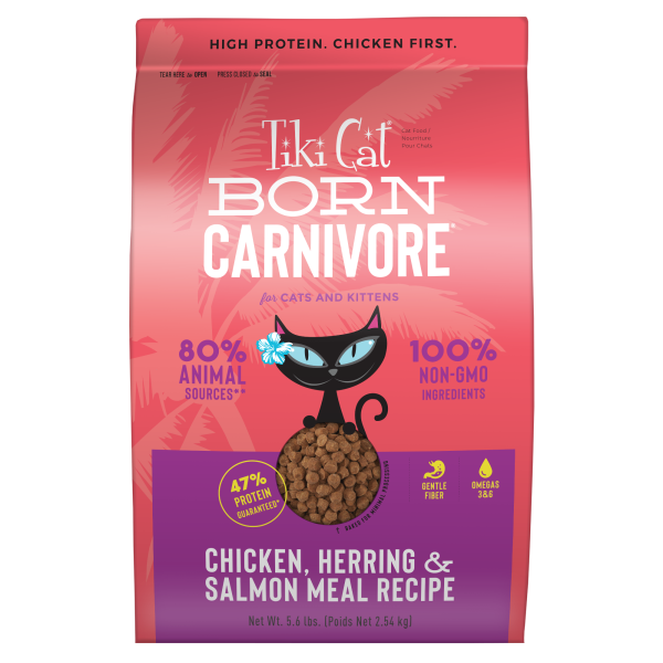 TIKI CAT Born Carnivore Chicken, Herring & Salmon, 2.54kg (5.6lb)