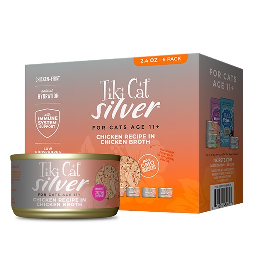 TIKI CAT Silver 11+ Chicken in Chicken Broth, 63g (2.4oz)