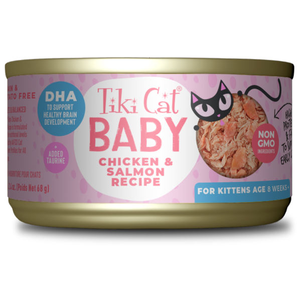 TIKI CAT Baby Chicken and Salmon Recipe, 68g (2.4oz)
