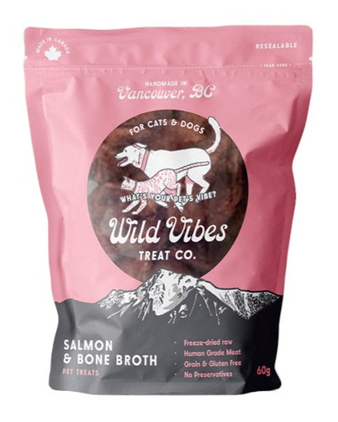 WILD VIBES Salmon Belly and Bone Broth Treats, 75g