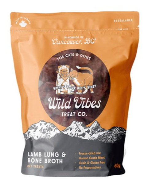 WILD VIBES Lamb Lung and Bone Broth Treats, 33g