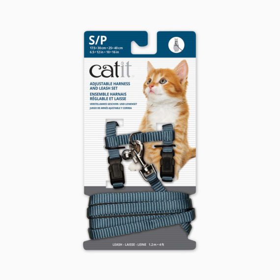 CATIT Adjustable Harness & Leash Set Blue, Small