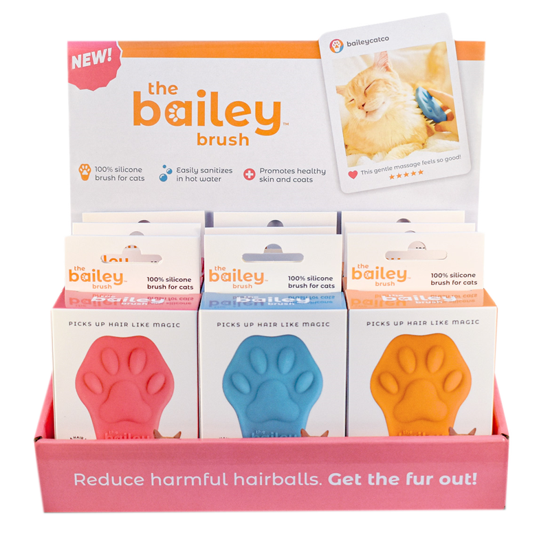 BAILEY BRUSH Silicone Cat Brush, Assorted Colours