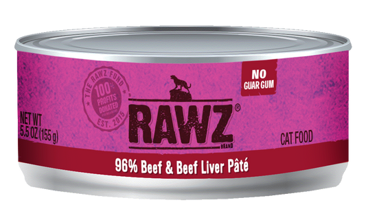 RAWZ 96%: Beef and Beef Liver Pâté, 155g (5.5oz)