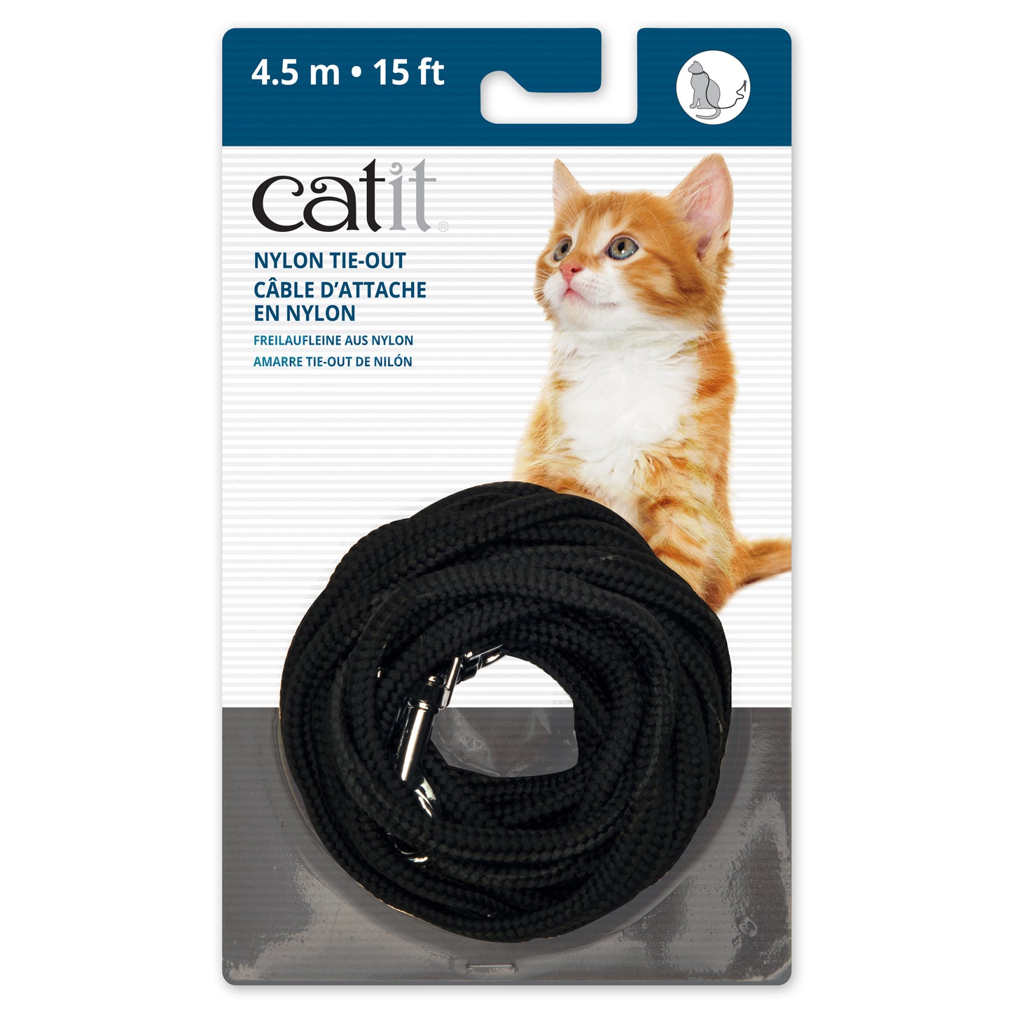 CATIT Nylon Tie-out, Black 4.5 m (15 ft)
