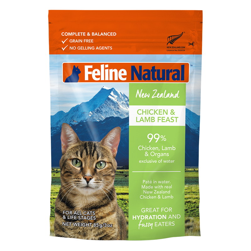 FELINE NATURAL New Zealand Chicken and Lamb Feast Pouch, 85g (3oz)