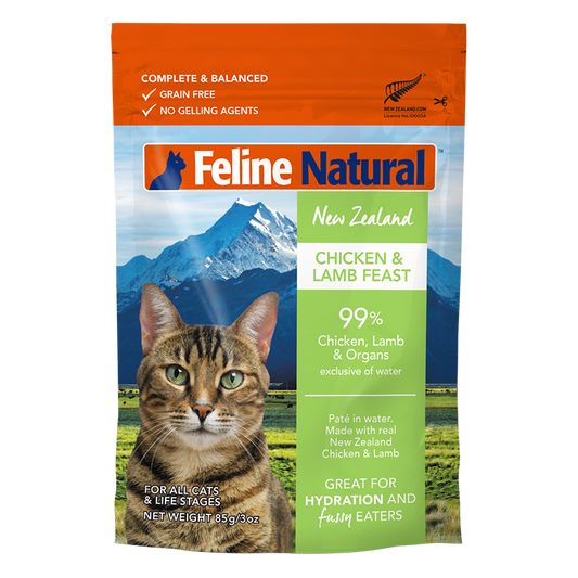 FELINE NATURAL New Zealand Chicken and Lamb Feast Pouch, 85g (3oz)